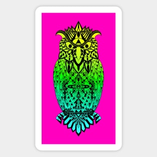 neon glitch owl ecopop Magnet